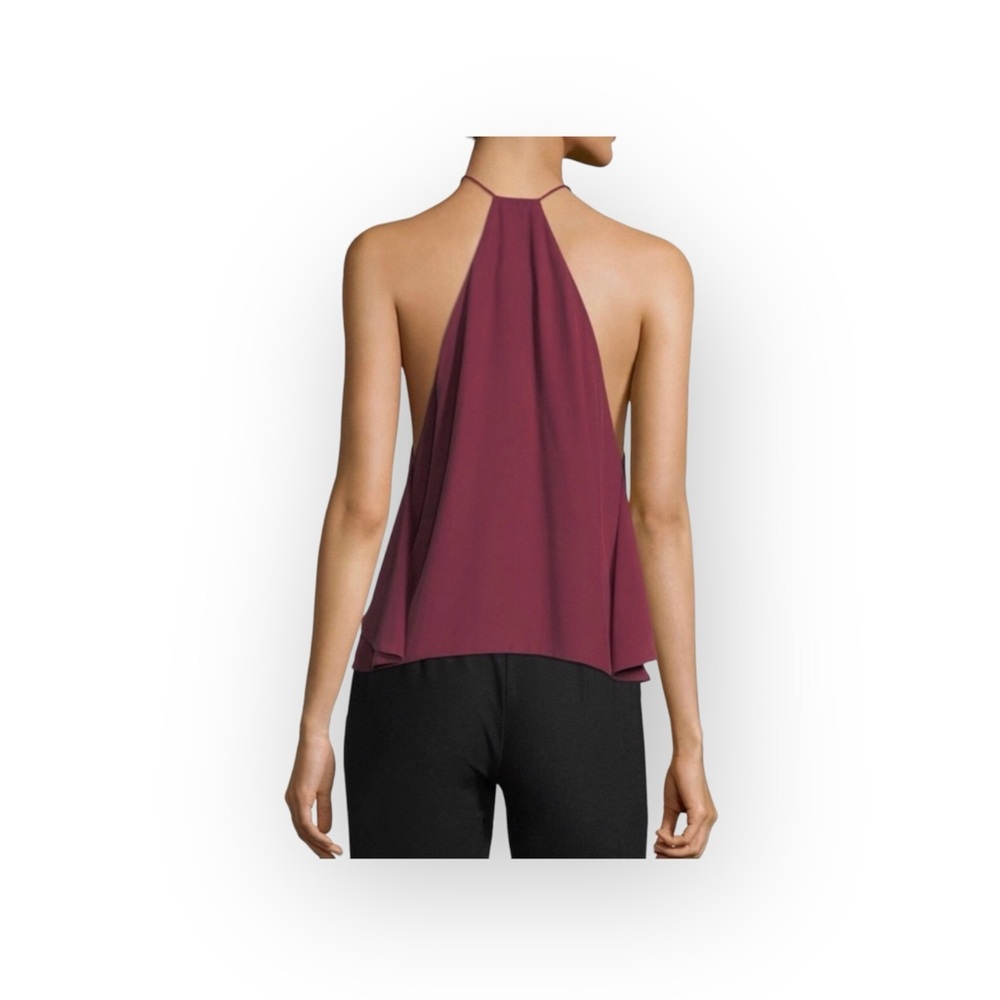 new Robert Rodriguez ✦ Chic Draped Overlay Strappy Silk Cami Top ✦ Wine 12 L XL - Picture 3 of 17